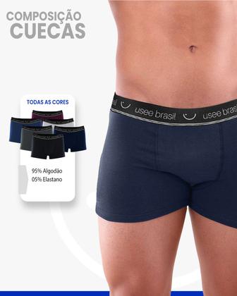 Imagem de Kit Com 10 Cuecas Boxer Algodão Adulto Usee Brasil