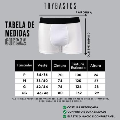 Imagem de Kit com 10 Cuecas Boxer Box Try Basics Algodão Cotton Lisa Básica Casual Moda Masculina