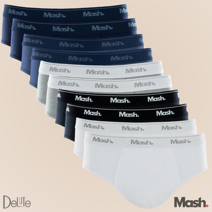Imagem de Kit com 10 Cuecas Mash Slip de Algodão Cotton Masculina