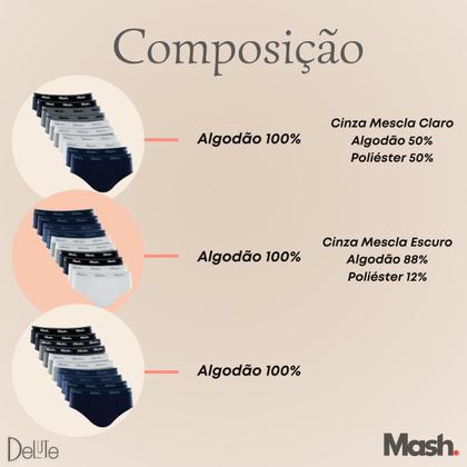 Imagem de Kit com 10 Cuecas Mash Slip de Algodão Cotton Masculina