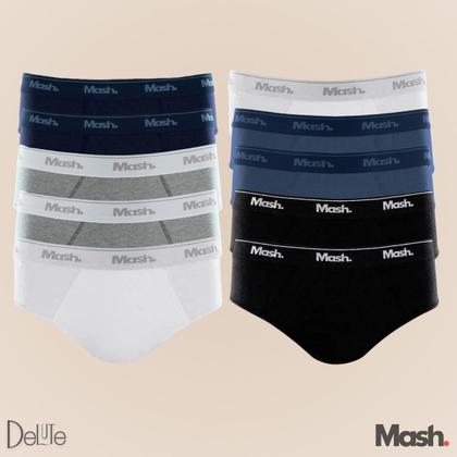 Imagem de Kit com 10 Cuecas Mash Slip de Algodão Cotton Masculina