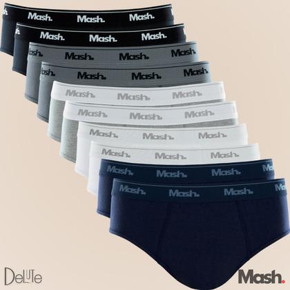 Imagem de Kit com 10 Cuecas Mash Slip de Algodão Cotton Masculina