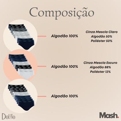 Imagem de Kit com 10 Cuecas Mash Slip de Algodão Cotton Masculina