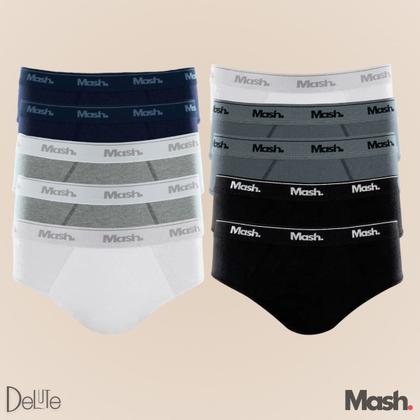 Imagem de Kit com 10 Cuecas Mash Slip de Algodão Cotton Masculina