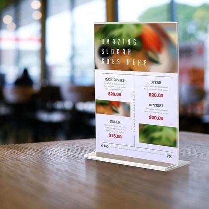 Imagem de Kit Com 10 Display Expositor Acrílico T A6 10X15Cm Vertical