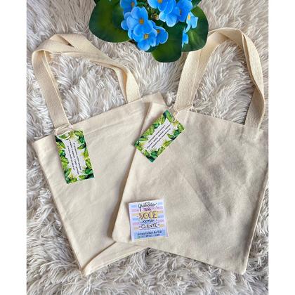 Imagem de Kit com 10 ecobags Lisas 30x30cm - 100% algodão cru