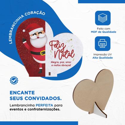 Imagem de Kit com 10 Enfeites de Natal em Formato de Coração  Decoração em MDF para Mesa e Escritório