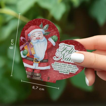 Imagem de Kit com 10 Enfeites de Natal em Formato de Coração  Decoração em MDF para Mesa e Escritório