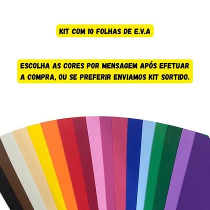Imagem de Kit Com 10 Folhas De EVA Liso 40x60
