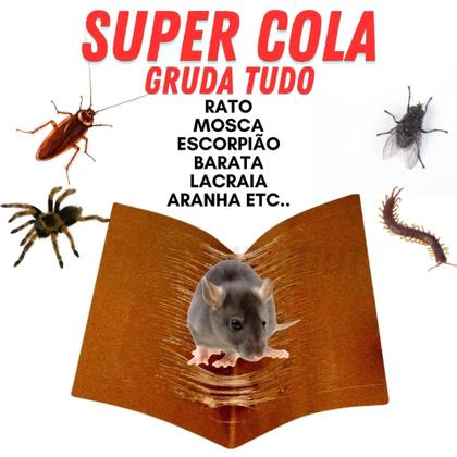Imagem de Kit com 10 Folhas Para Controle de Pragas Cola Adesiva Pega Tudo Kit Higiênico Potente