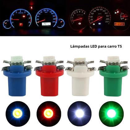 Imagem de Kit com 10 Lâmpadas de LED T5 B8.5d para Interior de Carro - Baixo Consumo 5050 SMD