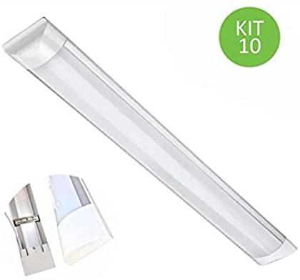 Imagem de Kit com 10 lâmpadas mod tubular led linear 18 watts branco frio 6.500k