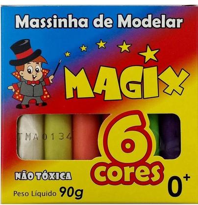 Imagem de Kit com 10 massinha de modelar 6 cores 90g magix