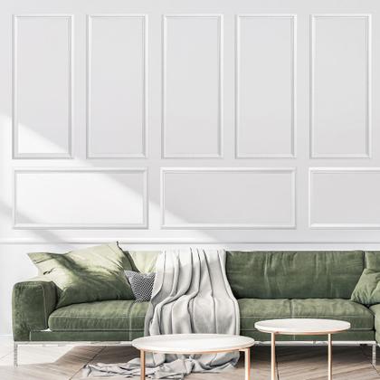 Imagem de Kit com 10 Metros Moldura Isopor Decorativa Boiserie Comum Rodameio