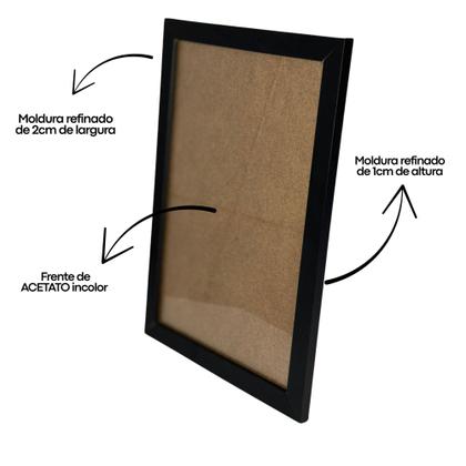 Imagem de Kit Com 10 Molduras A4 21x30 Certificado Diploma C/Acetato