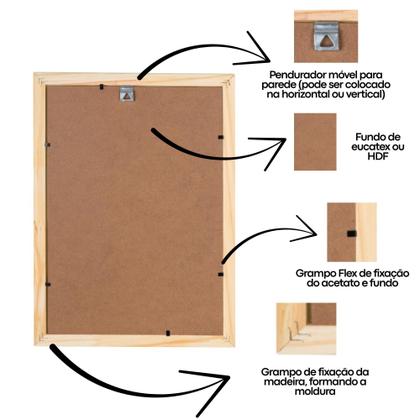 Imagem de Kit Com 10 Molduras A4 21x30 Certificado Diploma C/Acetato