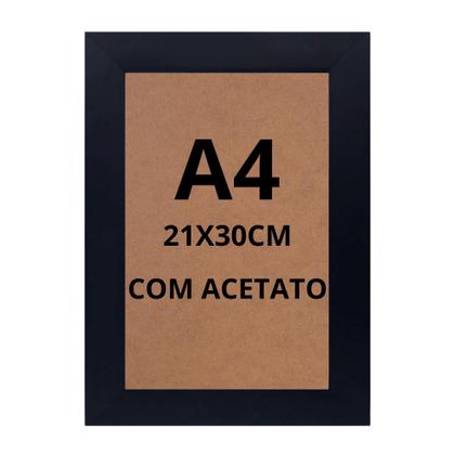 Imagem de Kit Com 10 Molduras A4 21x30 Certificado Diploma C/Acetato