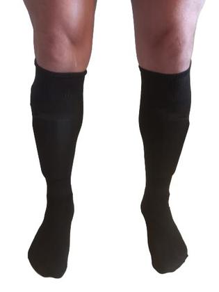 Imagem de Kit Com 10 Pares de Meião De Futebol Liso Adulto Em Algodão Atoalhado