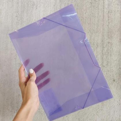 Imagem de Kit com 10 Pastas Plástica Aba Elástico Ofício Tamanho A4 de 23,5cmx33,5cm ACP Referência 1021