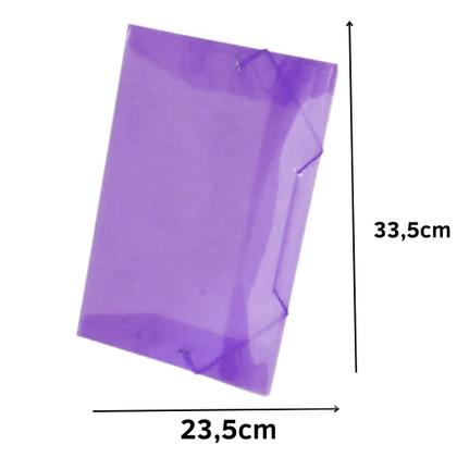 Imagem de Kit com 10 Pastas Plástica Aba Elástico Ofício Tamanho A4 de 23,5cmx33,5cm ACP Referência 1021