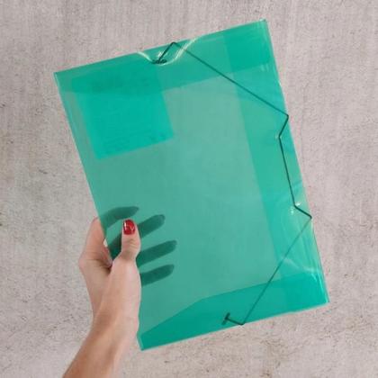 Imagem de Kit com 10 Pastas Plástica Aba Elástico Ofício Tamanho A4 de 23,5cmx33,5cm ACP Referência 1021