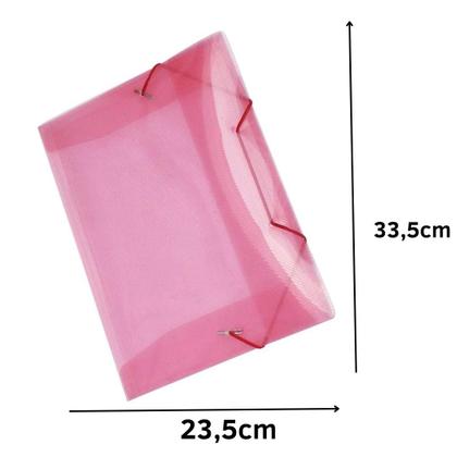 Imagem de Kit com 10 Pastas Plástica Aba Elástico Ofício Tamanho A4 de 23,5cmx33,5cm ACP Referência 1021
