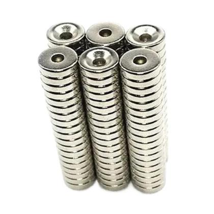 Imagem de Kit Com 10 Peças Ímã De Neodímio 10X3Mm N35 Disco Com Furo