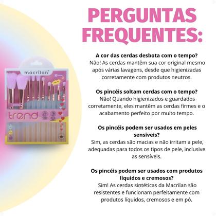 Imagem de Kit Com 10 Pincéis Macrilan Trend Cores Variadas Mt07