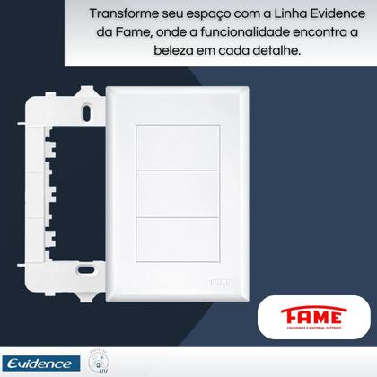 Imagem de Kit Com 10 Placas 4x2 Cega com suporte Evidence - Fame
