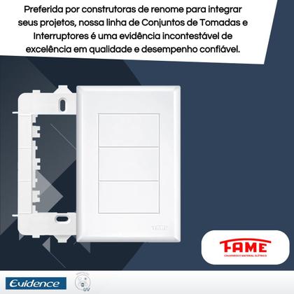 Imagem de Kit Com 10 Placas 4x2 Cega com suporte Evidence - Fame