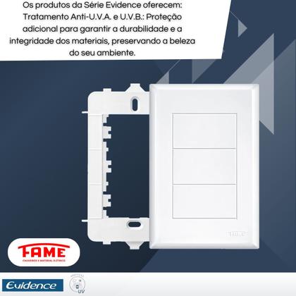 Imagem de Kit Com 10 Placas 4x2 Cega com suporte Evidence - Fame