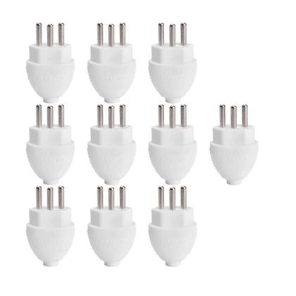 Imagem de Kit com 10 Plug Macho 10A 2P+T Desmontável Bivolt Branco DN1594 Legrand