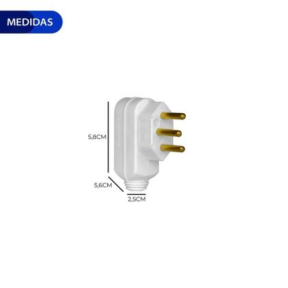 Imagem de Kit com 10 Plugues Macho 3 pinos 2P T Legrand 10A 250V Branco  Ref. 615901