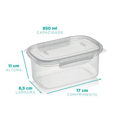 Imagem de Kit com 10 potes geladeira alto com travas