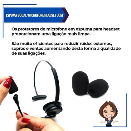 Imagem de Kit Com 10 Protetor Auricular E 10 Espuma Bocal Para Headset