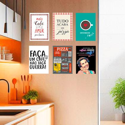 Imagem de Kit Com 10 Quadros Decoração Parede Placa MDF 3mm Cozinha