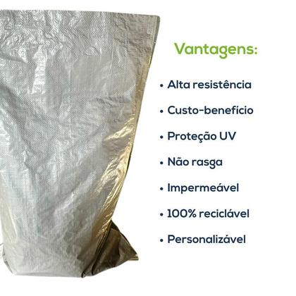 Imagem de Kit Com 10 Un Saco Laminado Costurado Boca Aberta Branco 50x70cm Sem Impressão