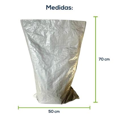 Imagem de Kit Com 10 Un Saco Laminado Costurado Boca Aberta Branco 50x70cm Sem Impressão