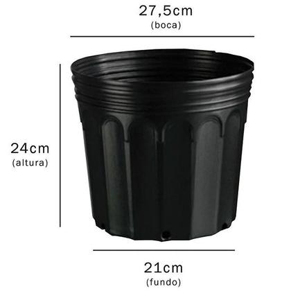 Imagem de Kit com 10 Vasos para Mudas 11L Preto Plastico