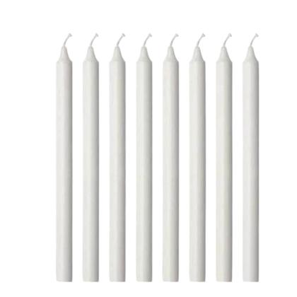 Imagem de Kit Com 10 Velas Brancas De Parafina Nº 10 Altura 19,7 Cm