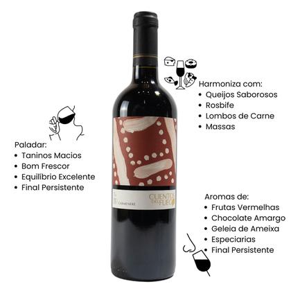 Imagem de Kit com 10 Vinhos Chilenos Tinto Seco Carmenere Cuentos del Fuego