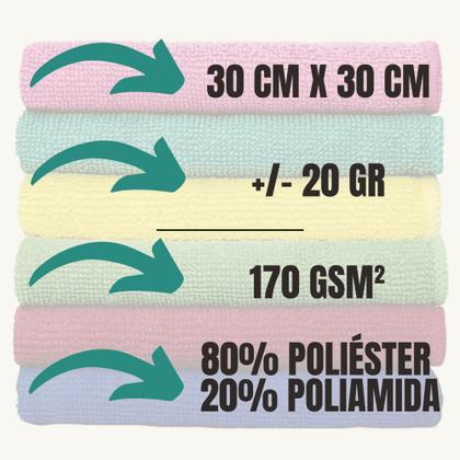 Imagem de Kit com 100 - Flanelas de Microfibra - Multiuso - 30 x 30