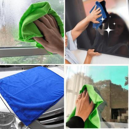 Imagem de Kit com 100 - Flanelas de Microfibra - Multiuso - 30 x 30