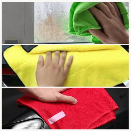 Imagem de Kit com 100 - Flanelas de Microfibra - Multiuso - 30 x 30