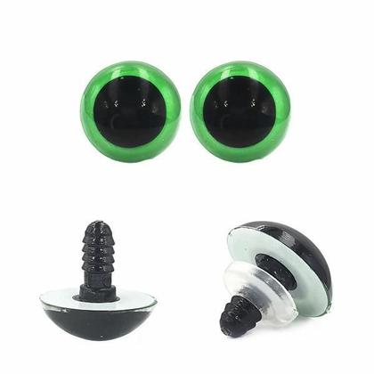 Imagem de Kit com 100 Pares de Olhos Amigurumi para Boneca, Fantoche, Ursinho e Pelúcia de 6 a 14mm Cor Preto, Castanho, Azul, Verde e Amarelo