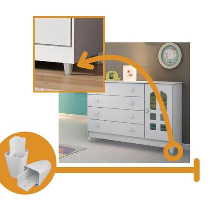 Imagem de Kit Com 100 Pés Para Multiusos Móveis e GuardaRoupas em Plástico Resistente Galego Home