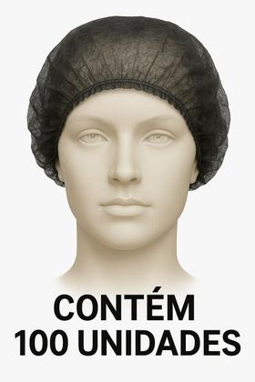 Imagem de kit com 100 toucas tnt descartavel com elastico