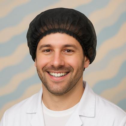 Imagem de kit com 100 toucas tnt descartavel com elastico