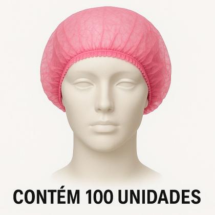 Imagem de kit com 100 toucas tnt descartavel com elastico