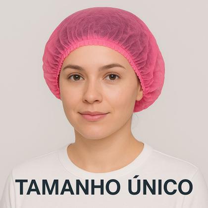 Imagem de kit com 100 toucas tnt descartavel com elastico